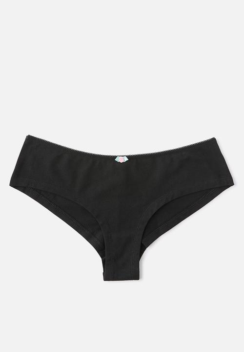 Cotton On - Cotton comfy cheeky boyshort 3 Pack - black/white/grey marle