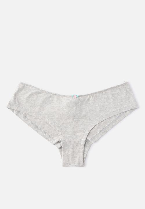 Cotton On - Cotton comfy cheeky boyshort 3 Pack - black/white/grey marle