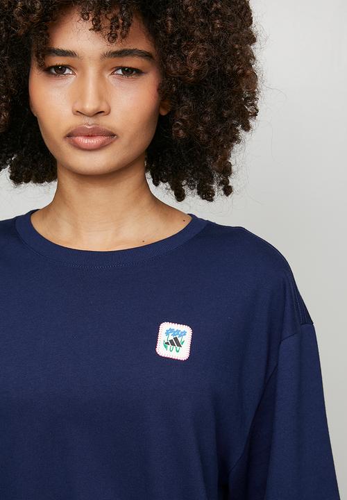adidas Performance - W Floral Loo T - Dark Blue