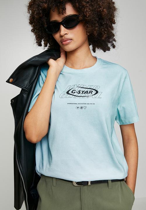 G-STAR - Sprayed hyper gr r t wmn - white/baby blue spray