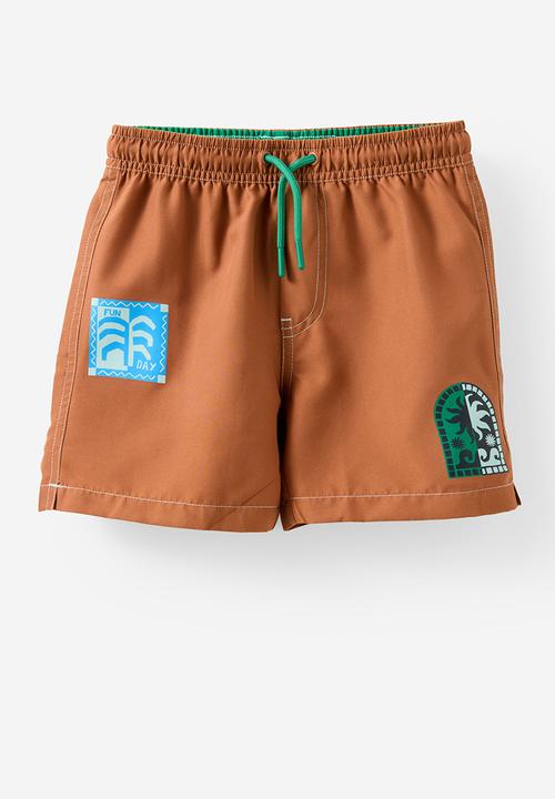 Cotton On - Bailey Boardshort - Chestnut/Icon