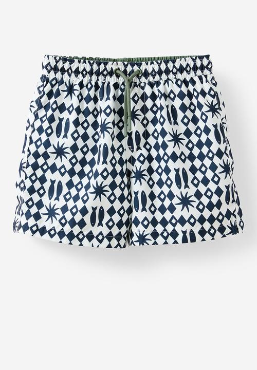 Cotton On - Bailey Board Short - Squid Ink/Vanilla Geo