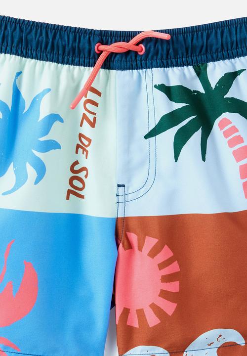 Cotton On - Bailey Boardshort - Aquamarine - Spliced Print