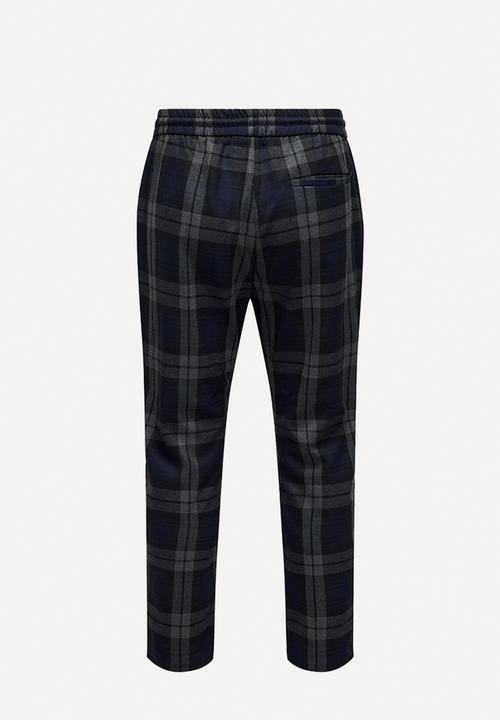Only & Sons - ONSLINUS Check Pant - Dark Navy 