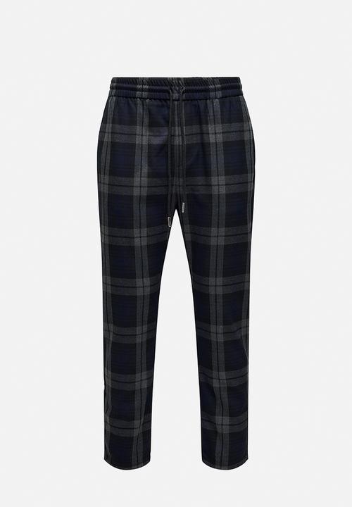 Only & Sons - ONSLINUS Check Pant - Dark Navy 