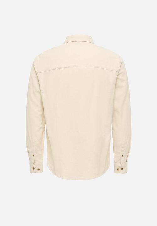 Only & Sons - ONSGUDMUND Slim 1 Pocket Solid Shirt - Silver Lining