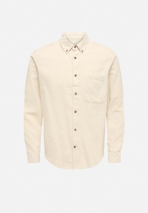 Only & Sons - ONSGUDMUND Slim 1 Pocket Solid Shirt - Silver Lining