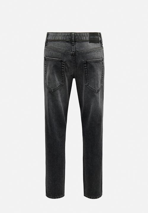 Only & Sons - ONSYOKE Tapered Box Tai Dnm Cbo - Washed Black