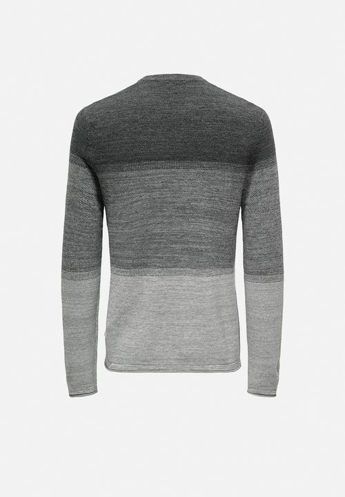 Only & Sons - ONSFELIX Reg 12 Crew Knit - Grey