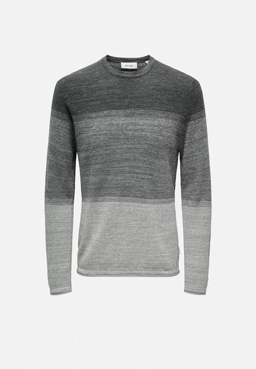 Only & Sons - ONSFELIX Reg 12 Crew Knit - Grey