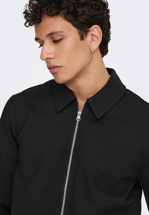 Only & Sons - ONSJAKES 0339 Reg Zip Overshirt - Black