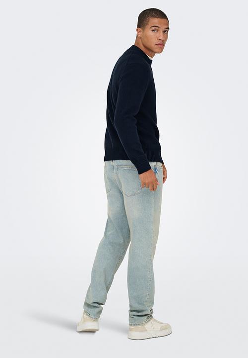 Only & Sons - ONSJAMES Relaxed Fit Crew Knit - Dark Sapphire