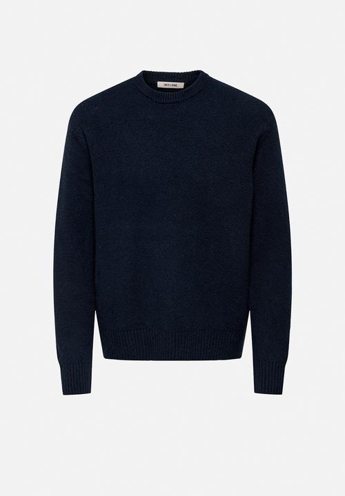 Only & Sons - ONSJAMES Relaxed Fit Crew Knit - Dark Sapphire