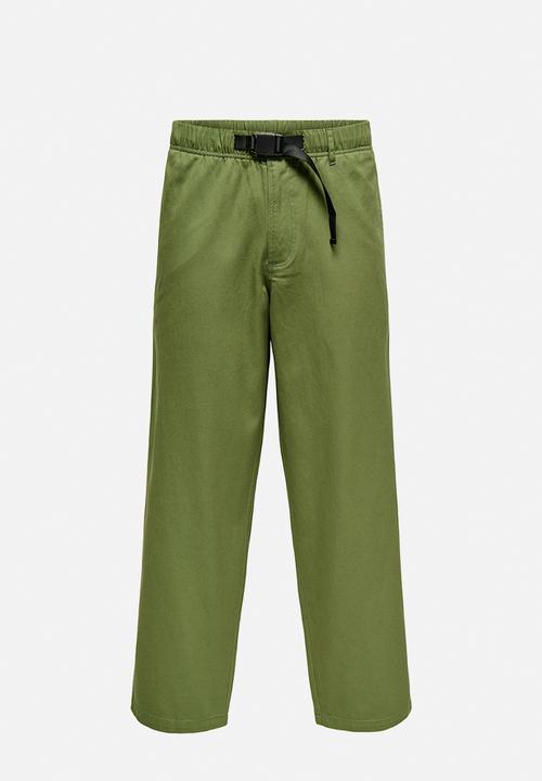 Only & Sons - ONSHENRY Straight 0518 Belt Pant - Green