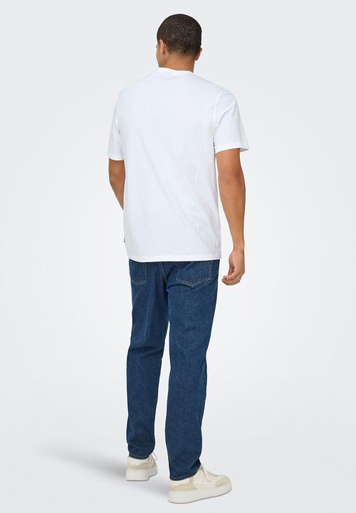 Only & Sons - ONSMILO Photo Regular Short Sleeve Tee - White