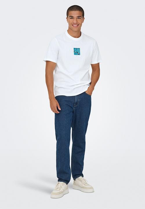 Only & Sons - ONSMILO Photo Regular Short Sleeve Tee - White