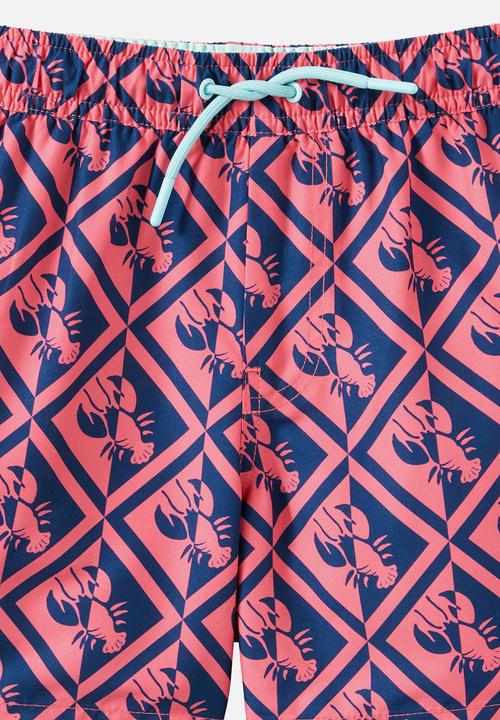 Cotton On - Bailey Boardshort - Watermelon/Deep Dive/Lobster