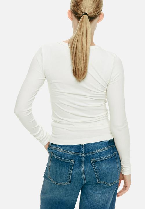 H&M - Mama ribbed jersey top - cream