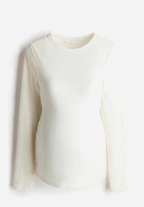 H&M - Mama ribbed jersey top - cream