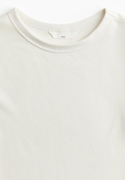 H&M - Mama ribbed jersey top - cream