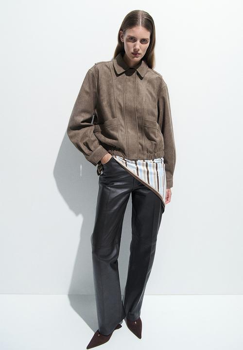 H&M - Patterned scarf - brown/light blue striped