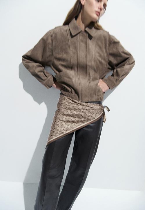 H&M - Patterned scarf - brown/light blue striped
