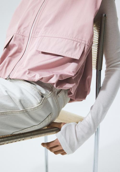 H&M - Bubble-hem gilet - light pink
