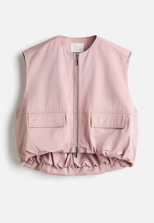 H&M - Bubble-hem gilet - light pink