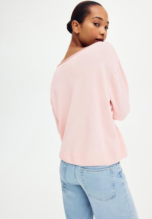 H&M - Off-the-shoulder jumper - light pink