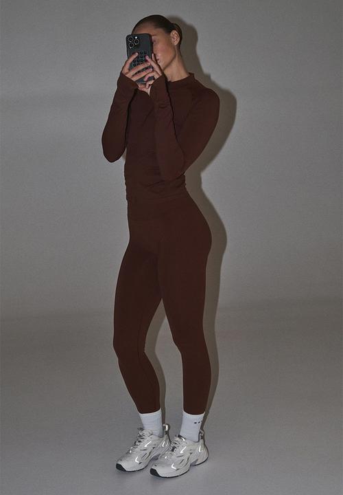 H&M - Seamless sports leggings with drymove™ - brown