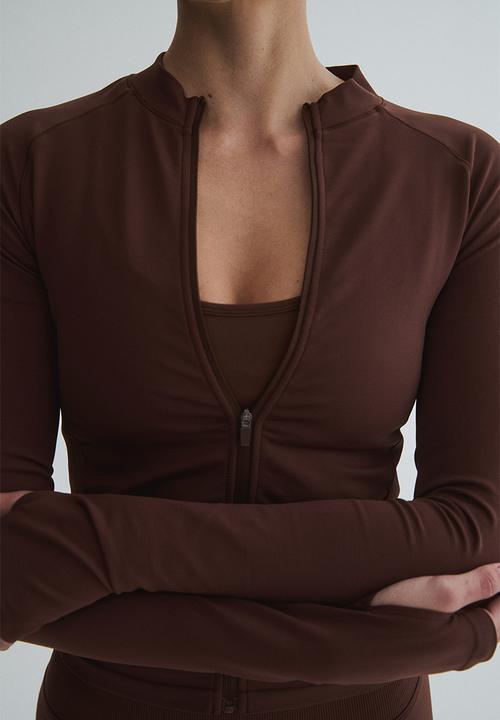 H&M - Seamless sports jacket with  drymove™ - brown