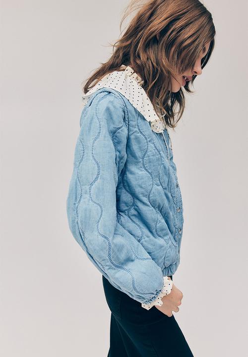 H&M - Quilted denim jacket - light denim blue