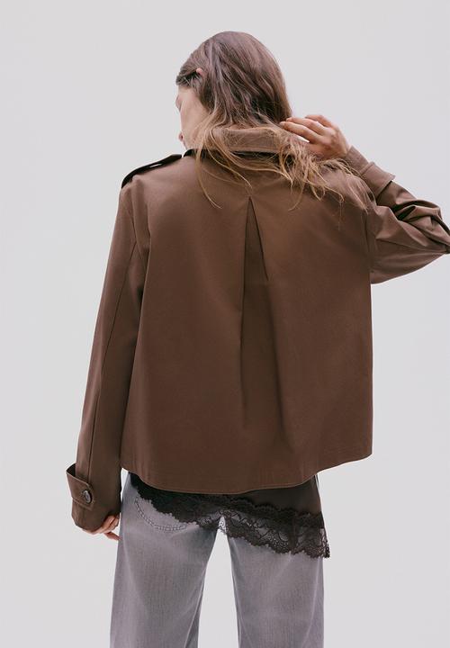 H&M - Trench-look cotton jacket - dark beige