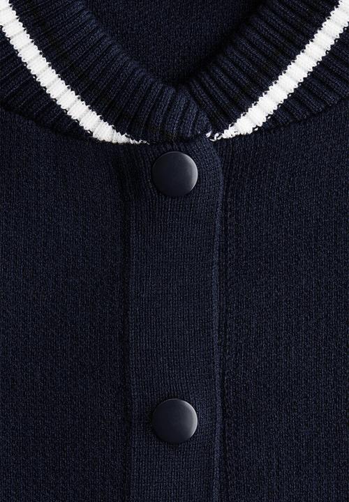 H&M - Knitted baseball jacket - navy blue
