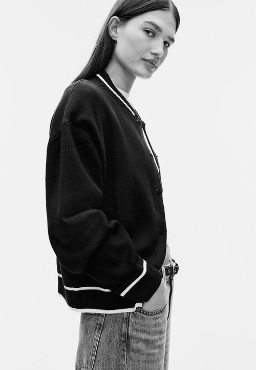 H&M - Knitted baseball jacket - navy blue