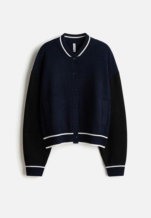 H&M - Knitted baseball jacket - navy blue