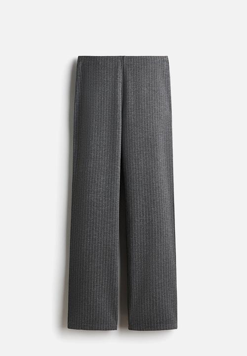 H&M - Pull-on jersey trousers - grey marl/pinstriped