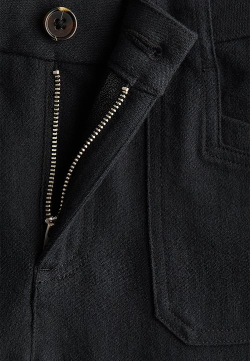 H&M - Wide twill trousers - black