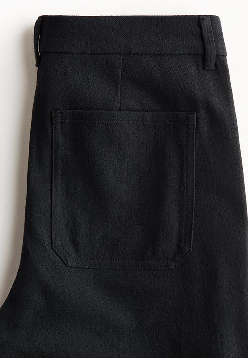 H&M - Wide twill trousers - black
