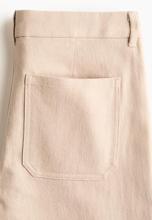 H&M - Wide twill trousers - beige