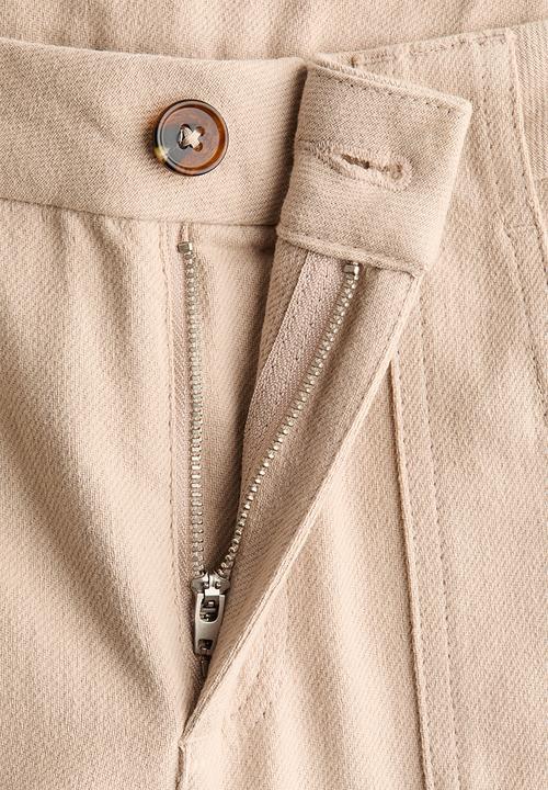 H&M - Wide twill trousers - beige