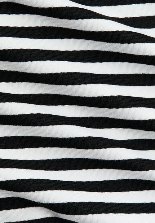 H&M - Gathered jersey top - white/striped
