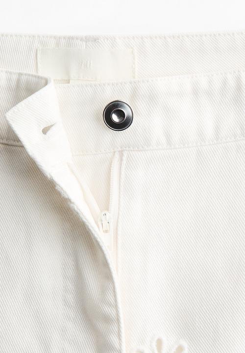 H&M - Broderie anglaise twill trousers - white