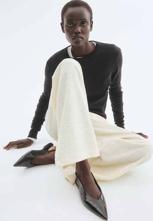 H&M - Wide bouclé trousers - cream