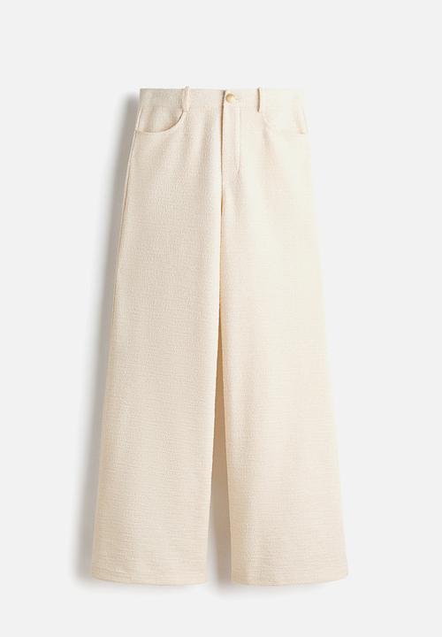 H&M - Wide bouclé trousers - cream