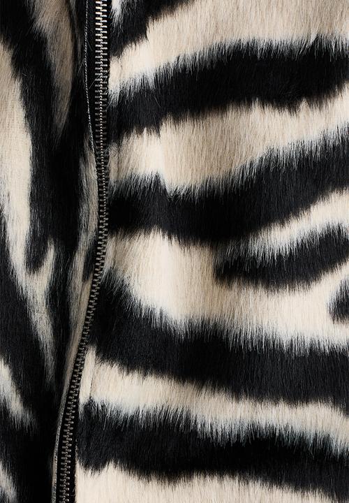 H&M - Zip-front skirt - black/zebra print