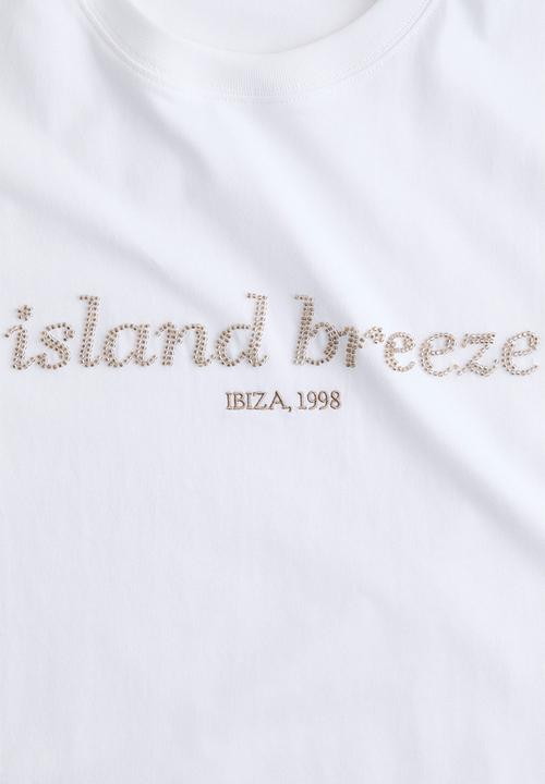 H&M - Oversized T-shirt - white/island breeze