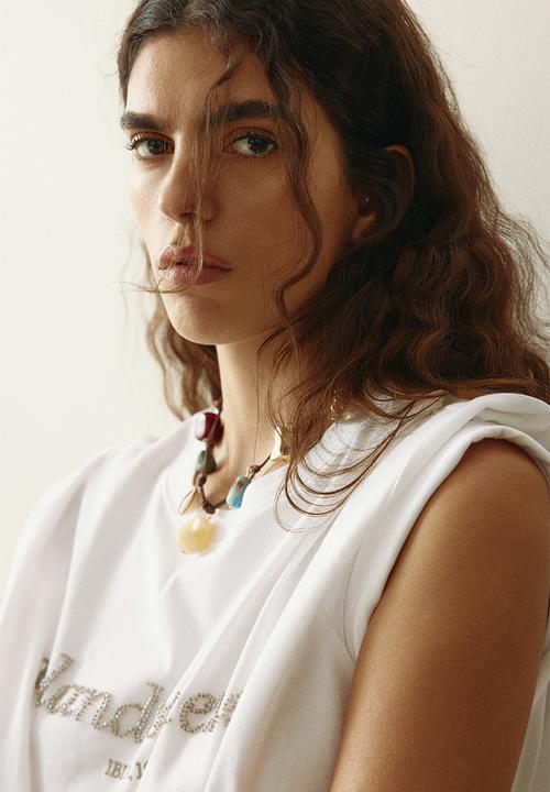 H&M - Oversized T-shirt - white/island breeze