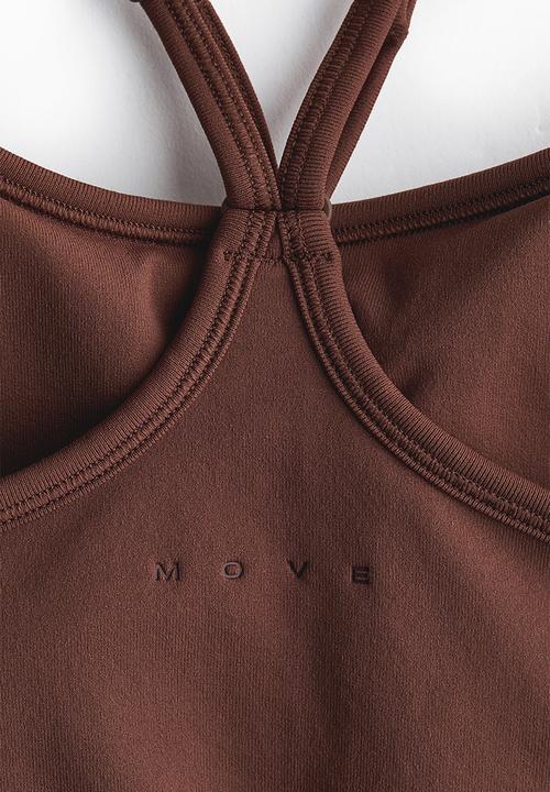 H&M - Seamless sports top with drymove - brown