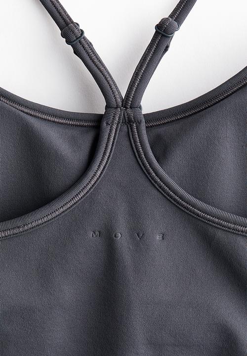 H&M - Seamless sports top with drymove - dark grey